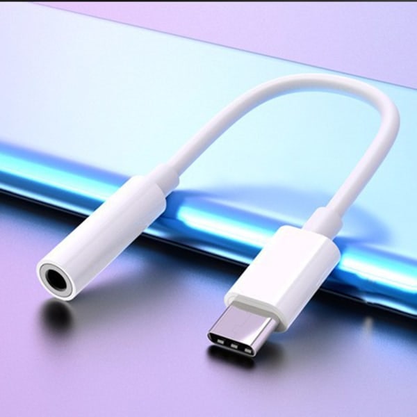 USB C - 3,5 mm:n sovitin, tyyppi C - 3,5 mm:n liitäntä, kuulokeliitäntä, äänenmuunnin, kuulokejohto Huawei Mate10 Prolle, P20:lle, 6 valkoista White