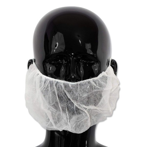 100 stk. Simply Direct Hvite Skjegg Snoods Engangs Hygiene Ansiktshårbeskyttelse -