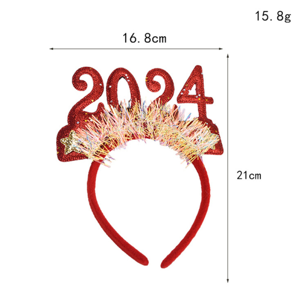 2024 Gott Nytt År Pannband Maskerad Fest Hårbåge Fotogr B onesize B onesize