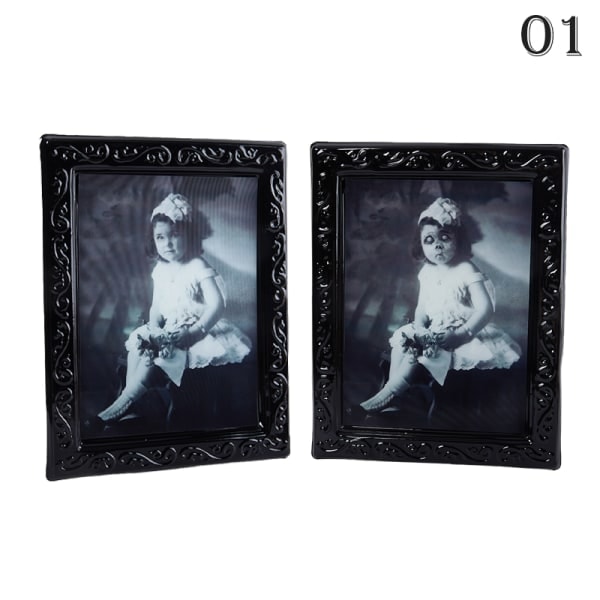 3D Spøkelsesansikt Fotoramme Utbyttbar Skrekkportrettbilde Ha 01 onesize 1 onesize