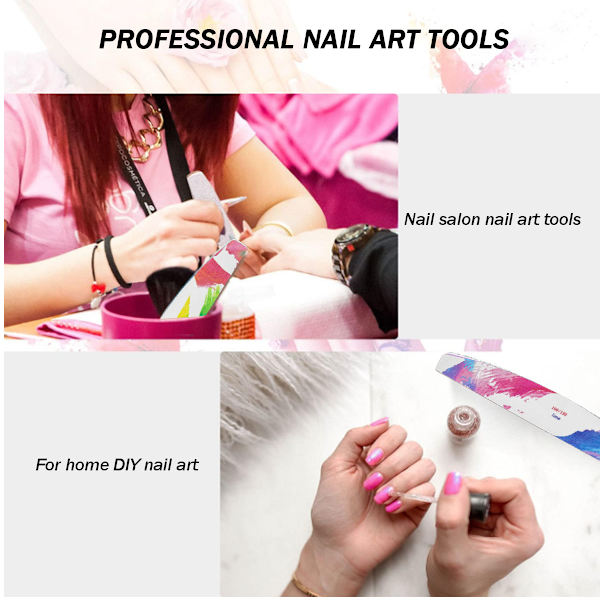6 st grova nagelfilar 100/180 grit, robusta nagelfilar för