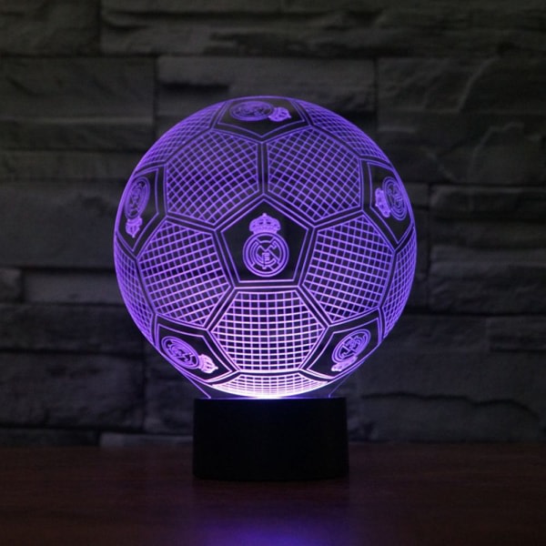 TD® Real Madrid Fotball Lampe 3D Fargerik Berøringsstyrt LED Visuell Lys Gave Bordlampe Nattelys Atmosfærisk Lys Nattelys