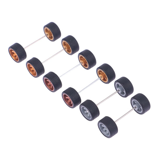 1Set 1:64 Bilhjul för Hotwheel gummidäck med hjulaxel Mo Gray onesize Gray onesize