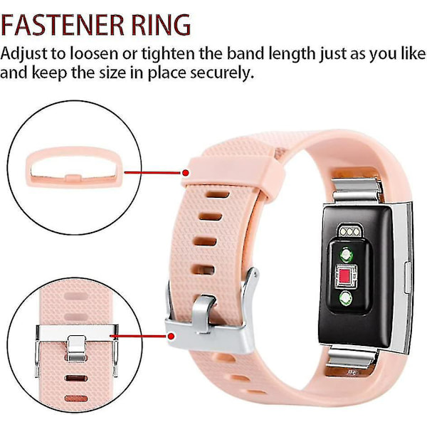 Ersättningsband kompatibla med Fitbit Charge 2, Classic & Special Edition justerbara sportarmband Rosa Pink Small