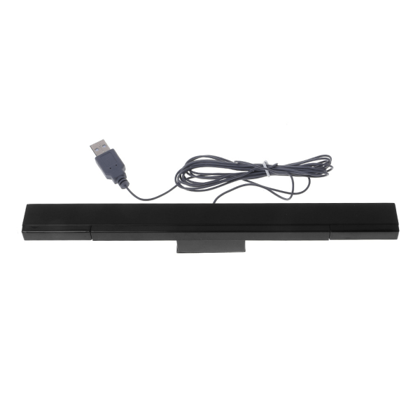 for Wii Sensor Bar Kablet Mottaker IR Signal Ray USB Plugg Fjernkontroll Erstatning Bevegelsessensor Bar Sølvgrå