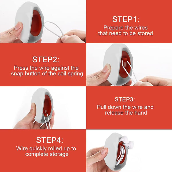 2-pak automatisk rullkabelholder til hovedtelefoner Sladdlindare Hovedtelefonsladd Organizer til USB-kabler, hovedtelefonsladd (hvid)