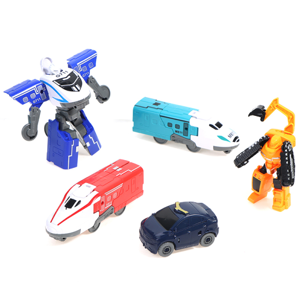 5 i 1 Transformationsleksaker Uppgraderingsversion Actionfigur Robot Blå A Blue A