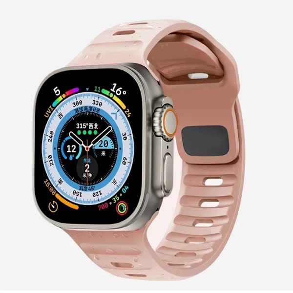 Silikoniranneke Apple Watchille 49mm 44mm 45mm 40mm 41mm 42mm 38mm Ultra 2 Sport-ranneke iWatch Series 9 8 7 6 5 se pink
