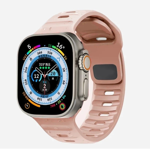 Silikonrem for Apple Watch Band 49mm 44mm 45mm 40mm 41mm 42mm 38mm Ultra 2 Sport Correa Armband iwatch Series 9 8 7 6 5 se pink