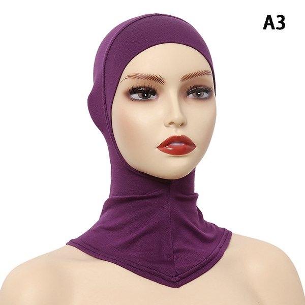 Enfarvet undersjal Hijab- cap Justerbar Stretchy Turban Ful A3 ONESIZE A3 ONESIZE