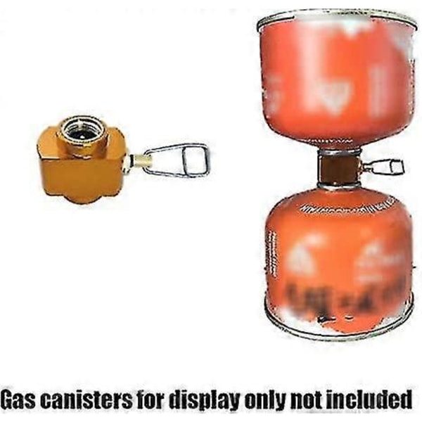 Camping Gassbrenner Adapter med Lukker, Utendørs Gassadapter, Gullfarget (1 Stykke)