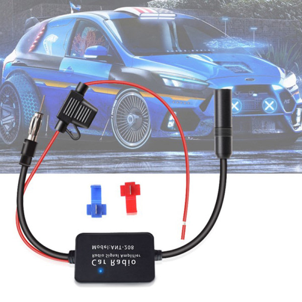 12V bilradioantenn FM/AM radiosignalförstärkare Booster Anti