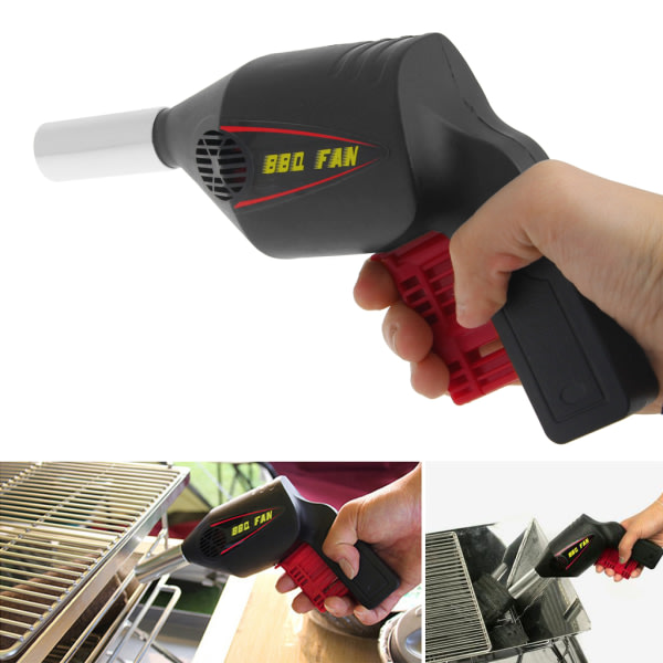 Manuell BBQ-fläkt Luftfläkt Grillverktyg Tryckande brandbälg Bärbar pistol