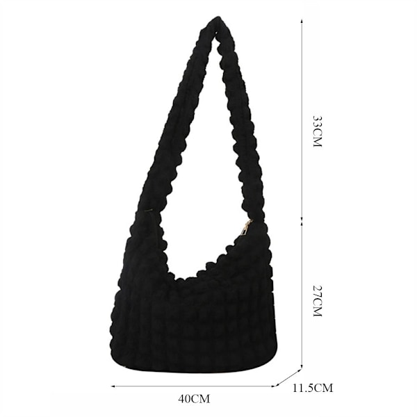 Dame Plaid Quiltet Tote Taske Stor Kapacitet Crossbody Taske rose red