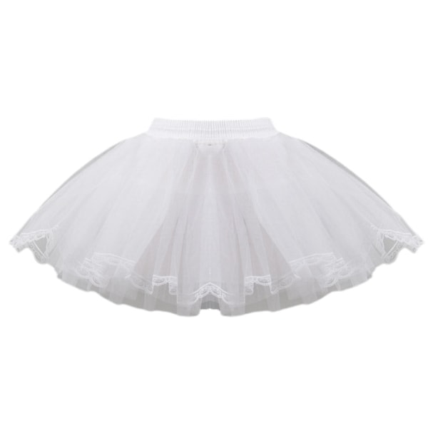 Hård Net Lace Brudekjole Bryllupskjole Petticoat Børn Damer Kort Hvid Mesh Petticoat