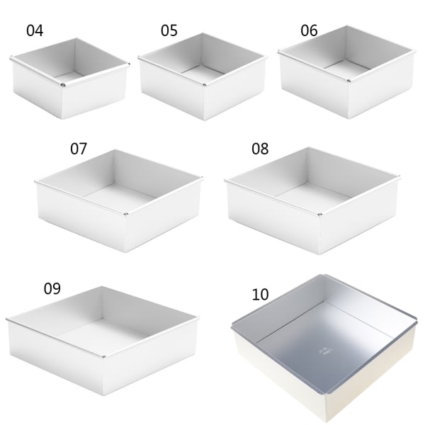 4-10 Tommer DIY Kvadratisk Non-Stick Kakeform Pai Brød Toast Mold Bakst Tilbehør 10 tommer