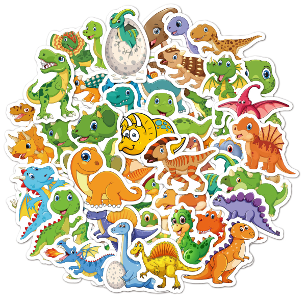 50 tegneserieklistermærker til børn Lille Havfrue enhjørning dinosaur vandkop papirvarer vandtætte børneklistermærker Baby Dinosaur 50pcs