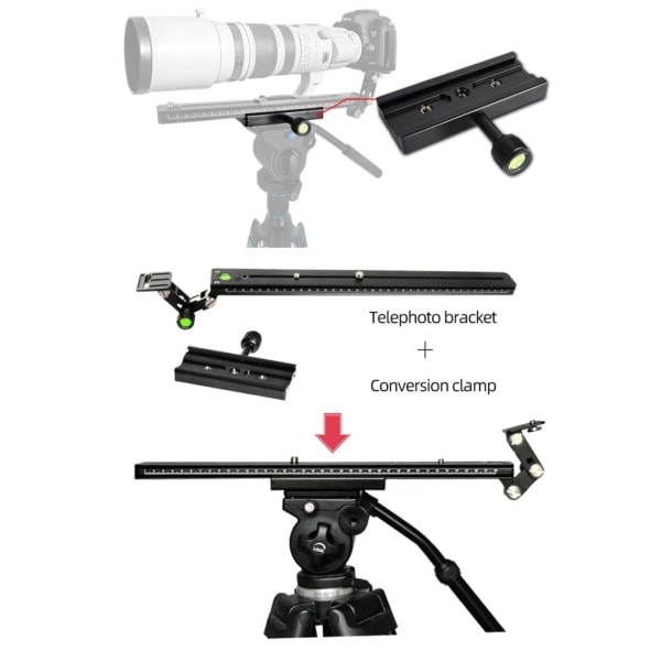 QR120/QR120S Kameraklämma Objektivstöd Snabbkoppling Lång Plattklämma Fäste Konverteringsklämma Adapterklämma QR 120