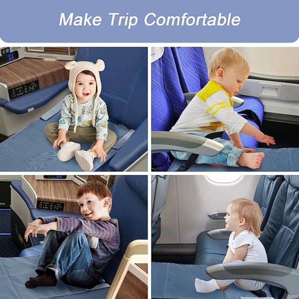 Resebädd för barn, Flygplansäng, Babysäng, Bärbar resesäng, Fotstöd, Blå A6 Blue A6
