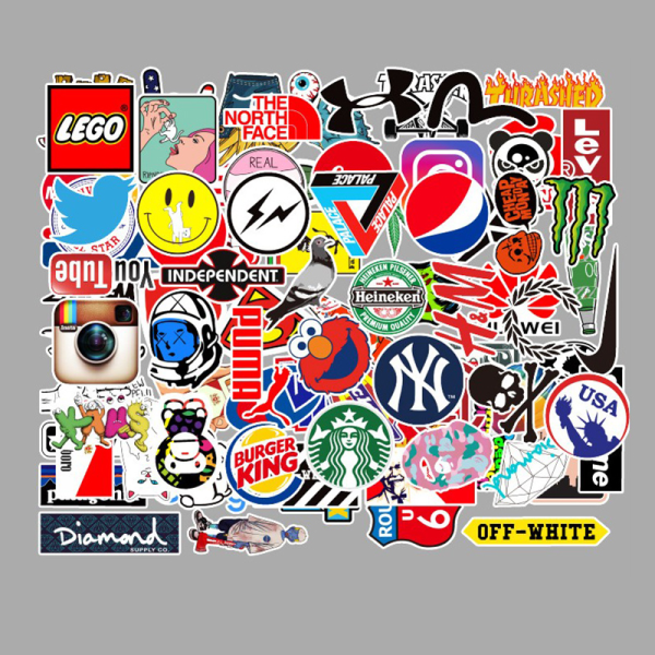 100 Klassiska Mode Graffiti Dekaler för Bil, Resväska, Laptop - 100st