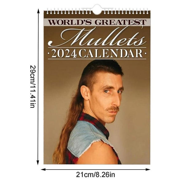 Verdens Største Mullets 2024 Nyårs Væghængende Kalender Månedlig Ugedagsplanlægger Hjemindretning Herre Far Gave
