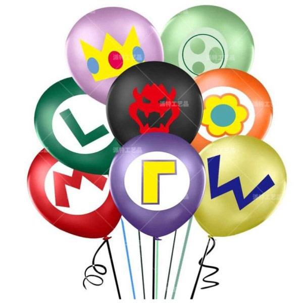 Super Mario Lasten Syntymäpäivä Ballonkari Grattis på födelsedagen