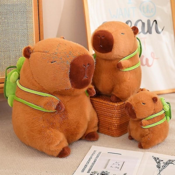 Capybara-bamse med skildpaddeskjold i siddende stilling Vattendelfin Plyslegetøj Capybara-pude 25CM 25CM