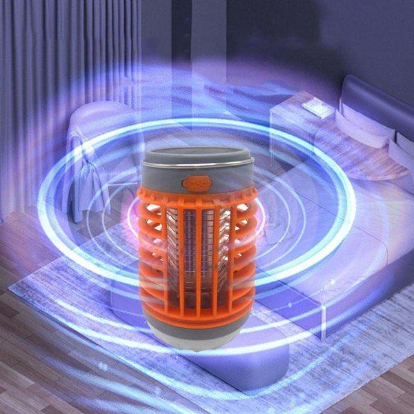 1. aurinkoinen hyttys USB-valo vedenpitävä hyönteinen kärpäsen valoansa taskulamppu orange 1pcs