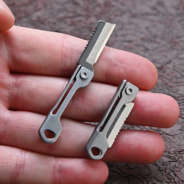 1:a rostfritt stål fällbar mini fyrkantig huvud multifunktion Po Silver onesize