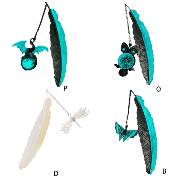 3D-metallbokmerker Lysende bokmerker Glow in the Dark Presenter til familievenn null - Ugle