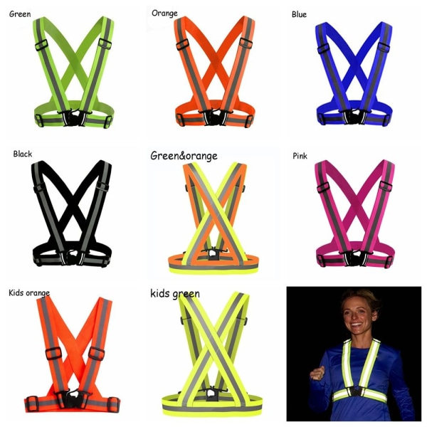 Heijastava Liivi Raidat Takki Safety Stripes AIKUINEN VIHREÄ