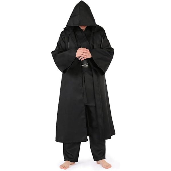 Sort Kappe Props Ridder Kappe Halloween Cosplay Vampyr Jul Fest Fancy Dress Kostume Robe Kappe Til Kvinder Mænd L