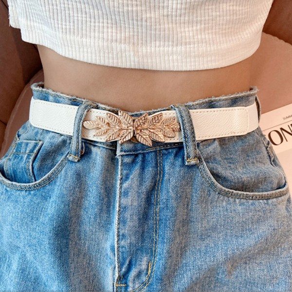 Midjebälte Elastik Slim Dekorativ Stretchig Quick Release Tight Brun