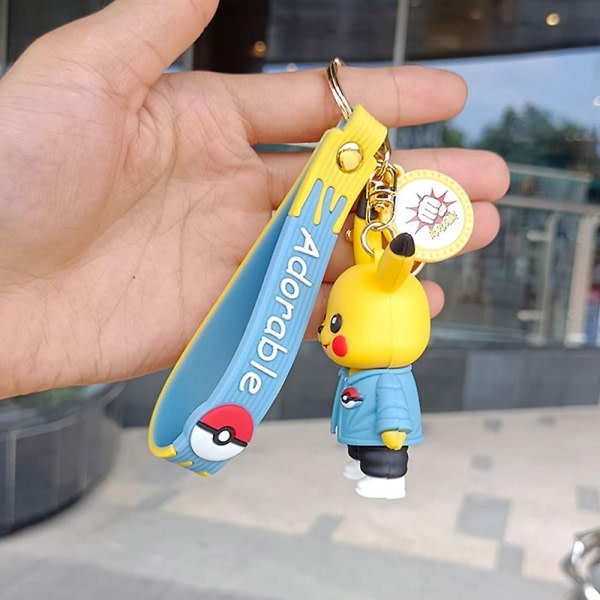 Mode Tecknad Nyckelring Anime Figur Hänge Modell Docka Barn Leksak Presenter - Pikachu Pikachu