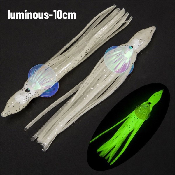 10 kpl Suolaveden Kalmari Syötti Kalmarihame Lure LIMINOUS-10CM luminous-10cm