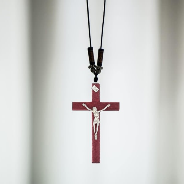 6:a träkorskrucifix, litet trä kristna väggkors