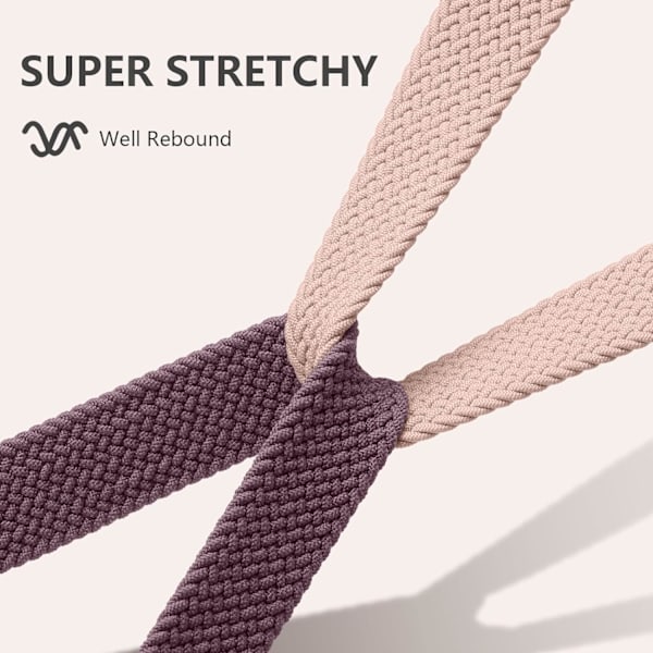 Elastisk flätad sportrem i nylon för Fitbit Versa - kompatibla remmar (Sense/Sense 2)