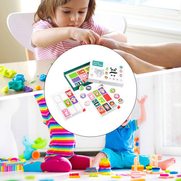Kreative Montessori-puslespill for dyrmatching, minne, puslespill, hjerneutvikling, pedagogisk tenkningsspill, neglbrett, barneopplæring