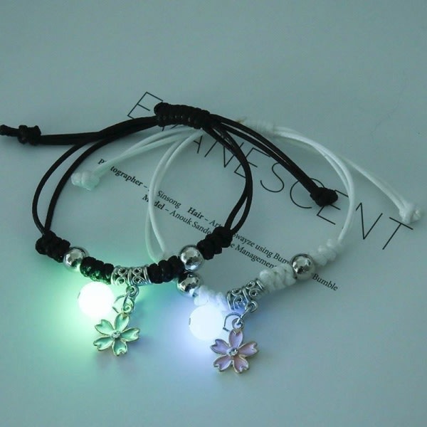 1 Par Luminous Star Moon Cat Armband Par Charm Handmade Adj A8 En storlek A8 One size