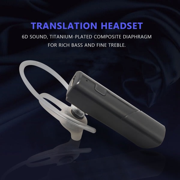 Smart trådlös översättningsheadset Bluetooth 5.0 Röstöversättare hörlurar 33 språk Instant Rea