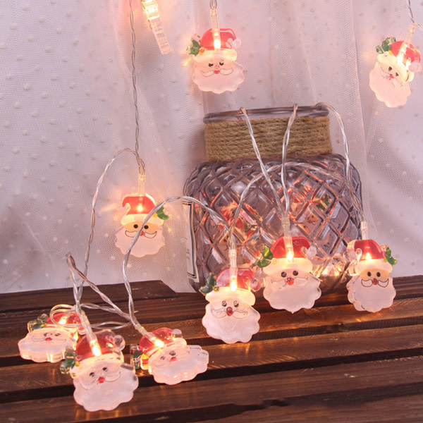 Santa Claus Snowman Älg Garland Lights String Juledekoration A3 One Size A3 One Size