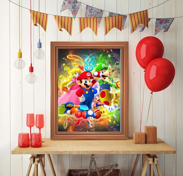 30*40CM 5D Diamantmaleri Kit for Voksne Super Mario for Barn -