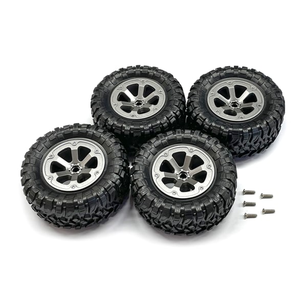 Slitsterke R/C Crawler Hjuldekknav & Dekk 4PCS/ Sett for WPL 1:12 4x4WD