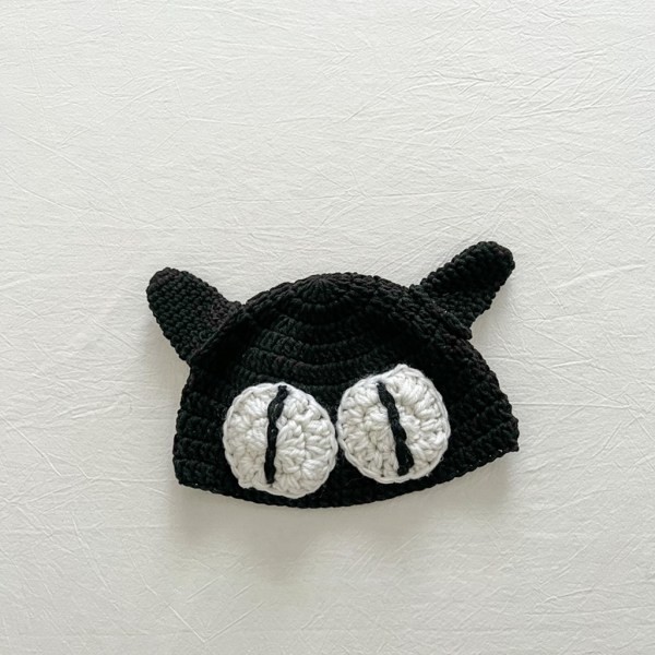 Populär Virkad Fiskehatt Mjuk Bucket Hat Söt Handgjord Cartoon Kattöron Hatt Flickor Barn Hatt Underbar Stickad Hatt Khaki
