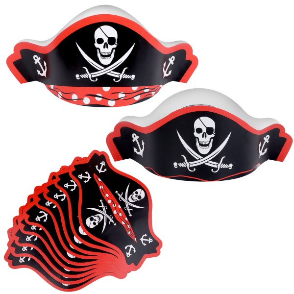 Pirate Party Set Pirate Theme Party Supplies Pirattillbehör Red onesize