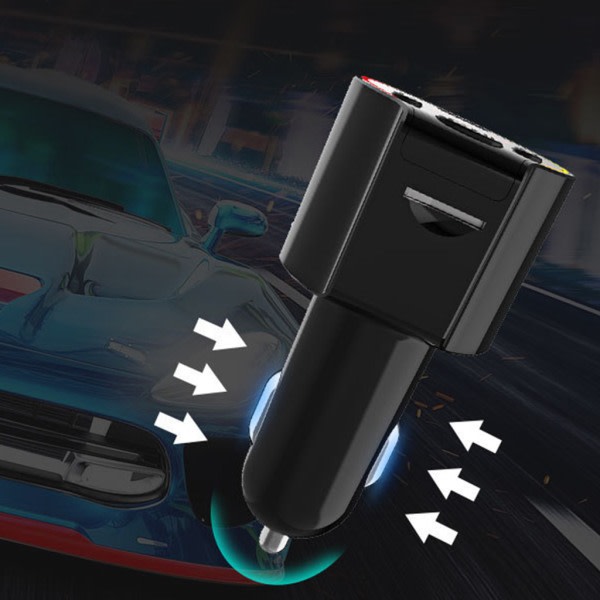 Bluetooth-kompatibel bil-afspiller Sæt Audio Musikadapter QC3.0 Type-C Hurtigoplader Bilsæt FM-transmitter Billader Mørkegrøn