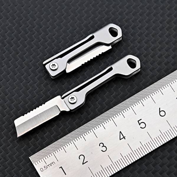 1:a rustfrit stål foldbart mini fyrkantet hoved multifunktion Po Silver onesize