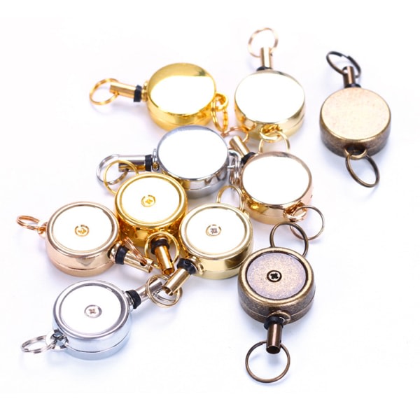 5 färger zinklegering varumärke nyckelring infällbar nyckelring smycken för kvinnor män ljus guld