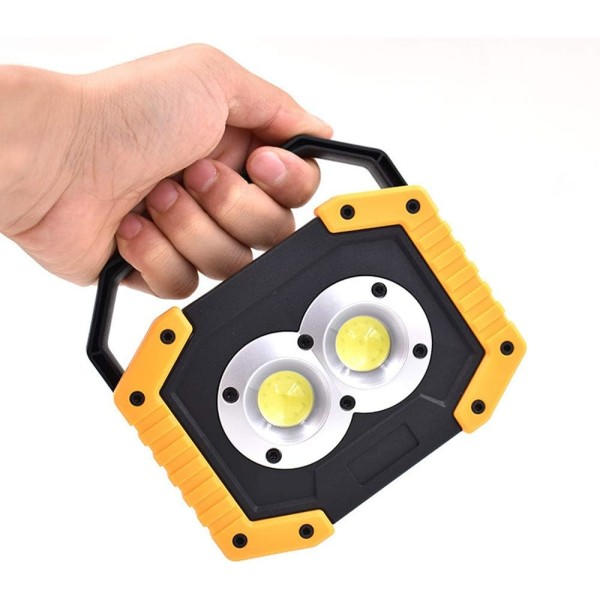 Genopladelig LED-arbejdslampe, 30W 1500LM vandtæt COB bærbar projektør til udendørs camping, vandreture, nødkøretøjsvedligeholdelse, byggearbejde