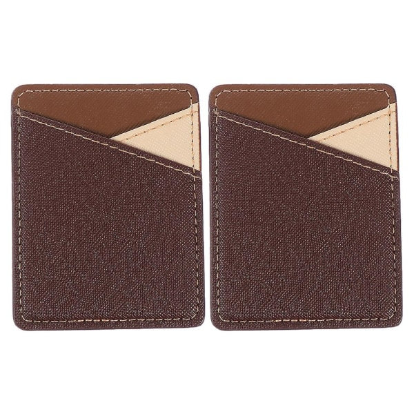 2 stk Telefonlommebok Mobiltelefon Lommebok Lommebok Bakside Telefonkort Lommebok Etui Kaffe 8.5X6.6X0.2CM